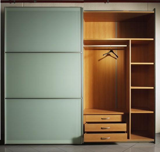Built-in wardrobe with custom cabinetry